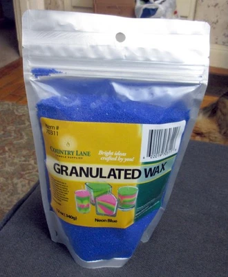 Sealed  COUNTRY LANE Granulated WAX 12 oz NEON BLUE Candle Making - NEW - Image 1 of 4