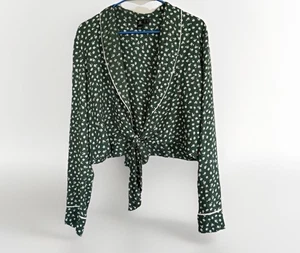 Volcom Womens Green Floral Wrapsicle Top Size L NWT Long Sleeve - Picture 1 of 10