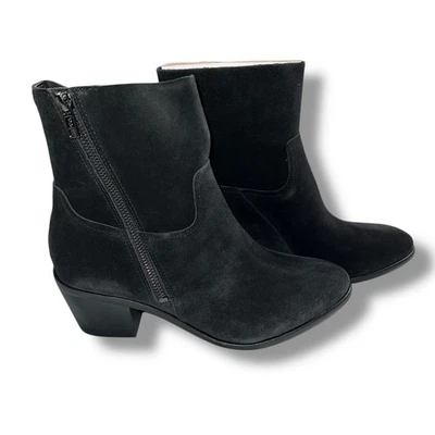 UGG Mujer Breeda Gamuza Botines Tacón Medio Cierre Cremallera Puntera Almendra Negro Talla 9  Foto 1 de 4