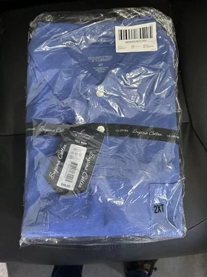 NUEVO Polo Roundtree & Yorkke Supima Algodón Para Hombres 2XT AZUL (el ejemplo es Amarillo) Foto 1 de 4