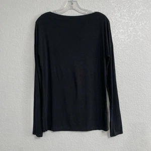 Vince Tee Womens M Modal Long Sleeve Drop Shoulder Minimalist Black - Picture 1 of 17
