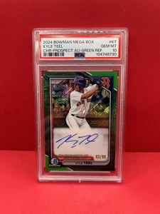 2024 Bowman Chrome Mega Box Kyle Teel Green Mojo Ref. 1st Auto #’d 32/99 PSA 10 - Picture 1 of 2