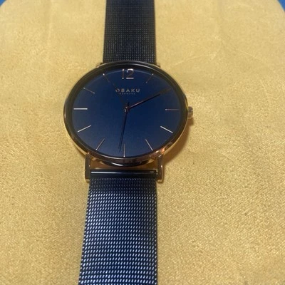 Obaku Mark Ocean Analog Blue Dial Men's Watch-V197GXVLML New (43) - Image 1 of 2