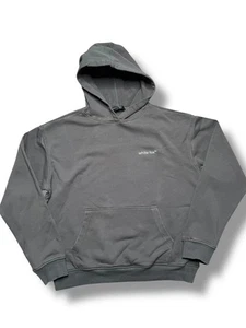 White Fox Hoodie Grey Size M/L Minimal Logo Embroidered Pullover - Picture 1 of 13
