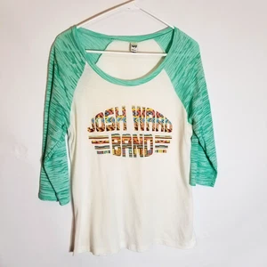 Josh Ward Band Tee Shirt Women's Medium Kavio Green White 3/4 Sleeves - Picture 1 of 7
