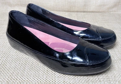Bailarina FitFlop Due charol plataforma cuero negro ballet plana EE. UU. 10/EURO 42 Foto 1 de 4