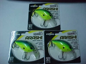 3 NEW STORM Arashi SQUARE bill 2-1/8" 1/2 oz Dives 3 ft SILENT PARROT - Picture 1 of 5