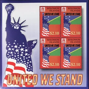 SOLOMON ISLANDS UNITED WE STAND STAMPS SHEET 2002 MNH 911 WORLD TRADE CENTER 1 - Picture 1 of 1