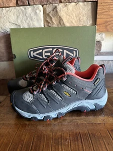 Keen Women's Koven WP #1012597 Raven/Hot Coral Hiking Shoe Size 9.5 NEW w/Box - Picture 1 of 10