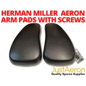 Herman Miller Aeron Black Arm Pads Armpads Arm Rests Armrests Arms WITH SCREWS