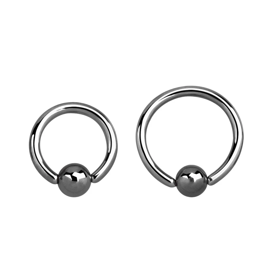 ❤ 1,0 mm Klemmkugel Titan Ball Closure Ring BCR Piercing Ohr Silberfarben - Bild 1 von 1