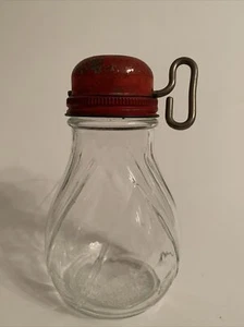 Vintage Glass Nut Spice Grinder Metal Red Top Turn Key Restaurant - Picture 1 of 11