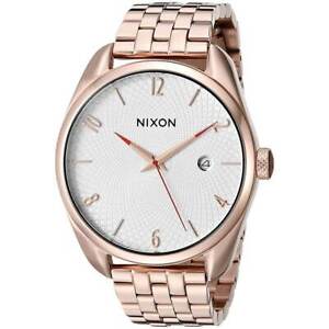 Nixon A4182183 Women's Bullet Date White Dial Bracelet Quartz Watch