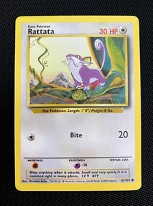 Rattata 61/102 Base Set - Common - Pokemon Card TCG - WOTC Near Mint - Picture 1 of 2
