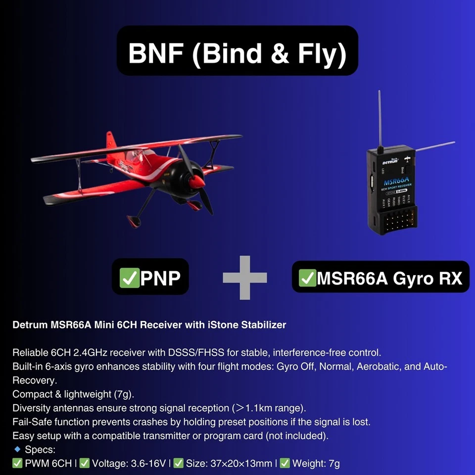 Dynam Pitts Python Model 12 Red 4S RC 3D Aerobatic Sport Biplane - Image 1 of 4