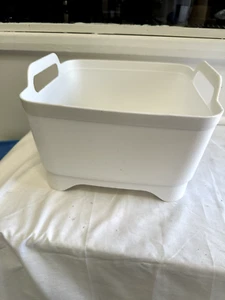 Spülschüssel mit Abflussstopfen Küchenspüle Geschirrspülschüssel weiß - Bild 1 von 8