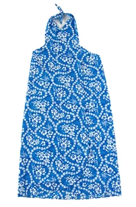 Vintage Hilo Hattie Blue White Hawaiian Floral Halter Tie Wrap Dress One Size - Picture 1 of 5