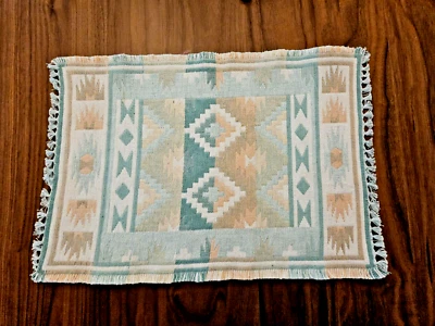4 Vtg Placemats PARK B SMITH Handwoven Cotton Southwest Zuni Canyon Set - Image 1 of 4