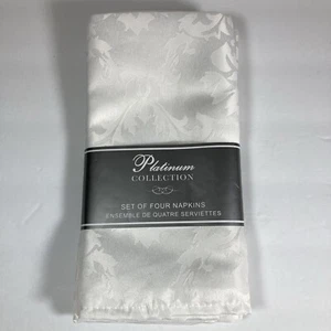 Platinum Collection 4er Set weiße Damast Stoffservietten Feiertag Feier - Bild 1 von 5