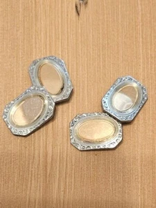Vintage Cufflinks Gold Tone Oval Ornate Edge Wedding Formal Occasion - Picture 1 of 9