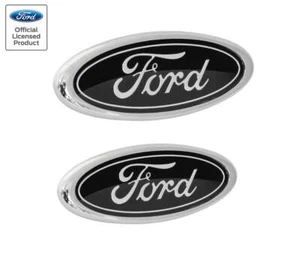 1987-1993 Ford Mustang LX Black 2pc Front Grille & Rear Trunk Emblems Badges - Picture 1 of 6
