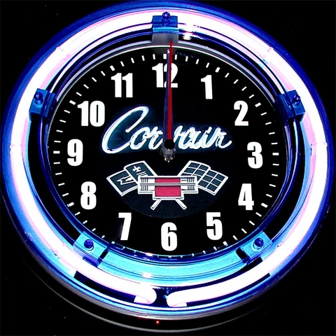 CORVAIR LOGO - 11" Blue Neon Wall Clock Cover