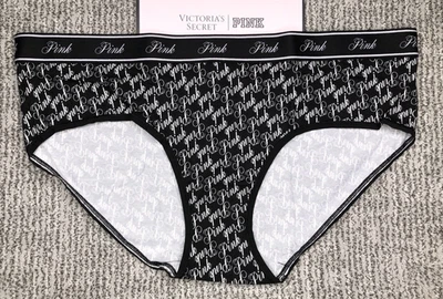 Victoria's Secret ROSA NUEVO CON ETIQUETAS XXL Negro Logo Hiphugger Panty Lindo Suave Hechizo Foto 1 de 4