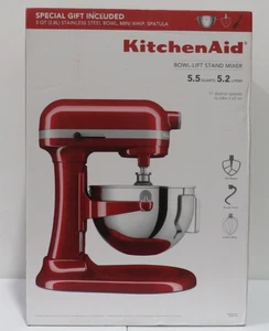 KitchenAid Mezclador de pie elevador de tazón de 5,5 cuartos KSM55SJSXER EMPIRE ROJO NUEVO SELLADO - Imagen 1 de 2
