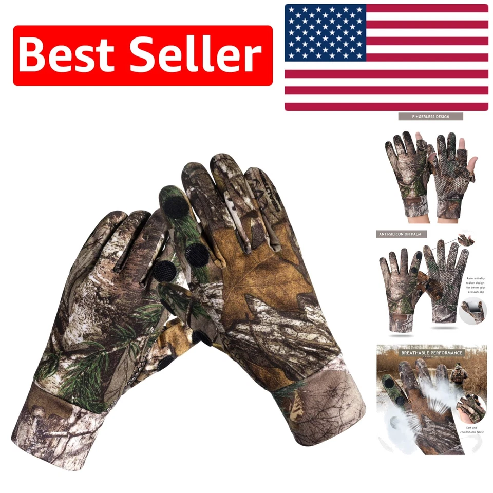 Anti-Slip Camo Gloves for Kids: Perfect for Hunting, Archery, and Outdoor Sports - Image 1 of 4