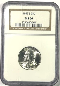 1952s Washington Silver Quarter MS66 NGC, Blast White! Beautiful Coin! - Picture 1 of 4