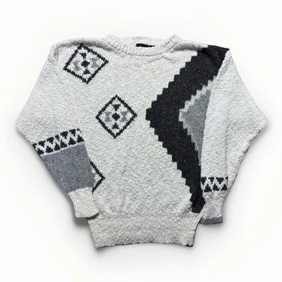 Cárdigan Suéter Vintage Años 90’s Liz Sport Multicolor Retro Tejido Abstracto Mujer’s M Foto 1 de 4