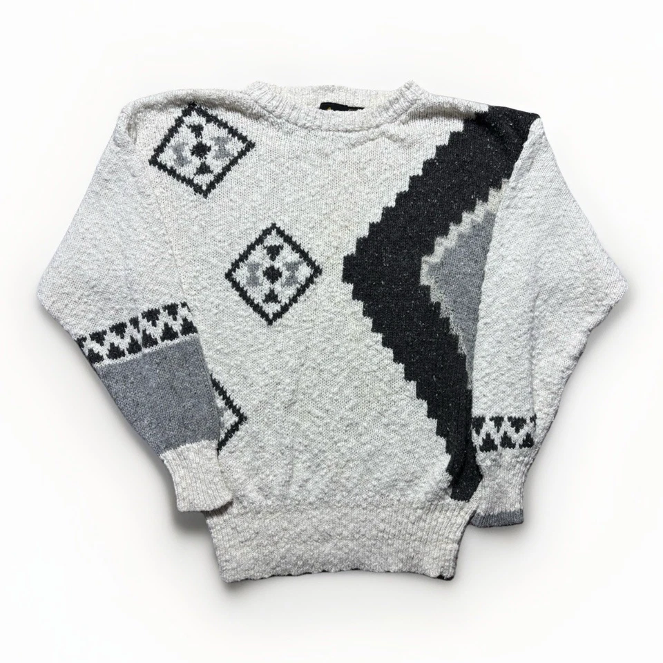 Cárdigan Suéter Vintage Años 90’s Liz Sport Multicolor Retro Tejido Abstracto Mujer’s M Foto 1 de 4