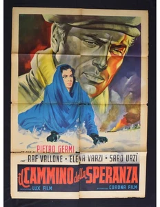 manifesto IL CAMMINO DELLA SPERANZA pietro germi raf vallone elena varzi urzì A5 - Imagen 1 de 1