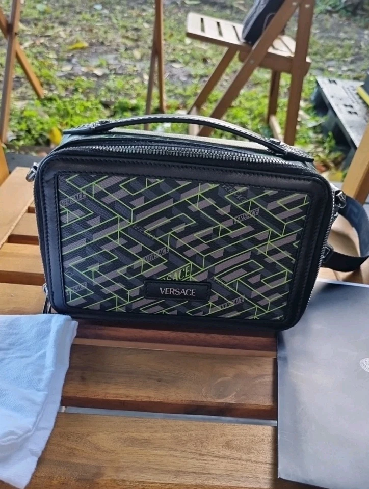 Versace Leather Crossbody bag Great condition Black Leather Unisex Authentic - Image 1 of 4