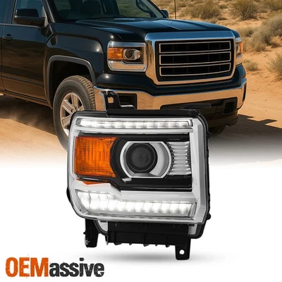 For 2014-2019 GMC Sierra Halogen w/ LED DRL Projector Headlight Passenger Side - Image 1 of 4