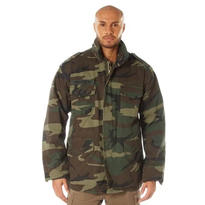 Chaqueta de Campo Militar Woodland Camuflaje Vintage M-65 Ejército Ligero Abrigo M65 Foto 1 de 4