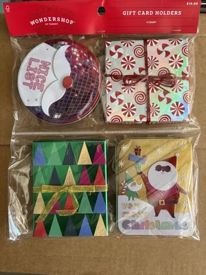 Latas para porta-cartões-presente Wondershop 4 unidades. Boa lista de Papai Noel. Novo Natal lacrado - Imagem 1 de 2