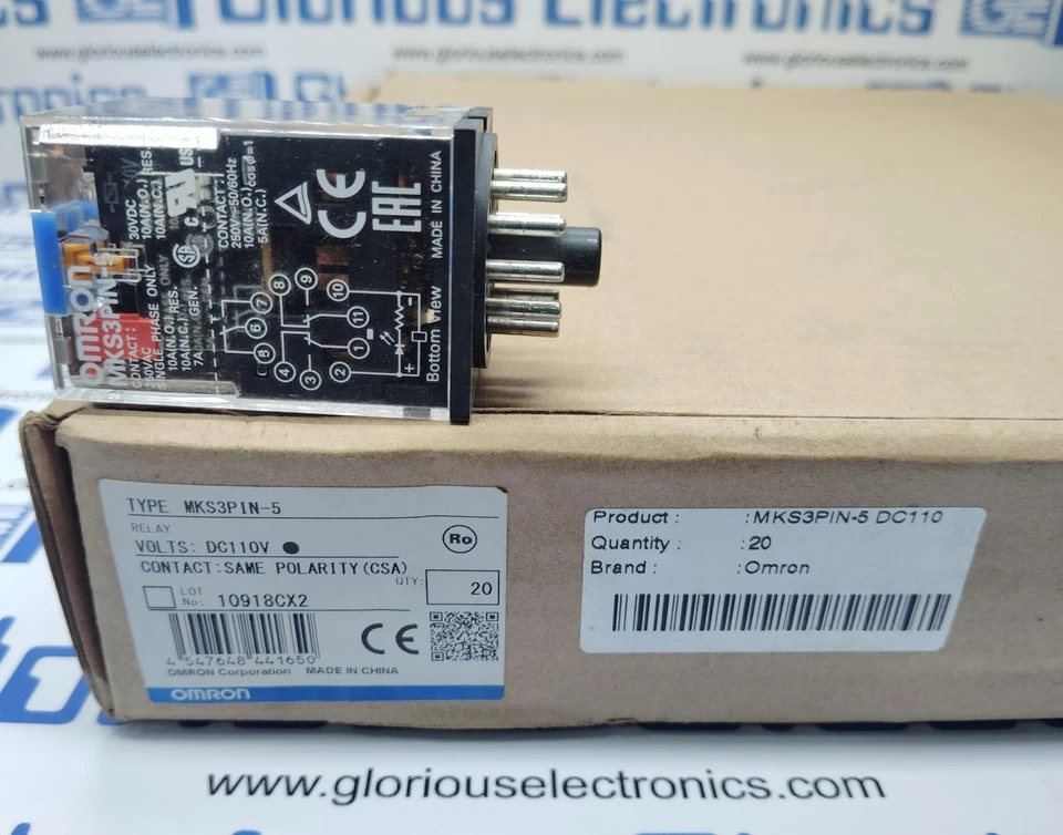 MKS3PIN-5-DC110   - Omron Make   - Qty 10pcs - Image 1 of 4