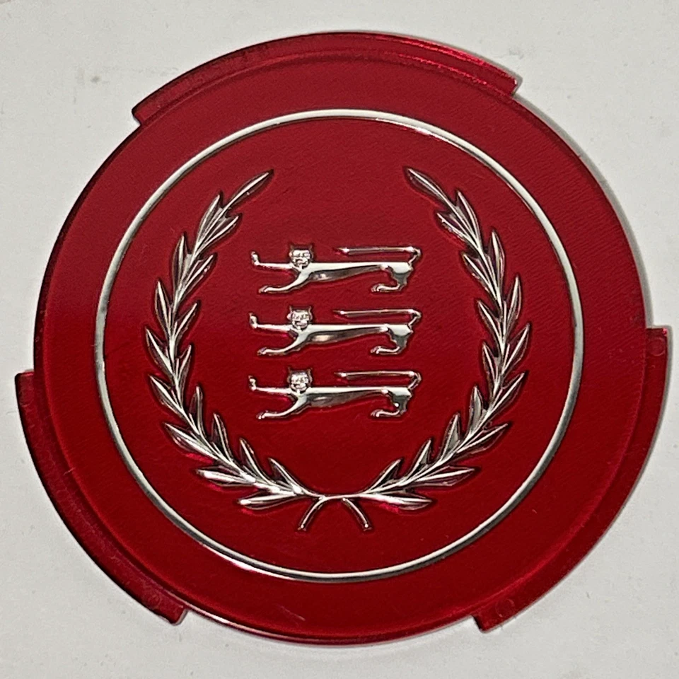 Nuevo de Lote Antiguo Mercury Cougar Ford LTD Cresta 15" Tapacubos Central Rueda Emblema Rojo Foto 1 de 4