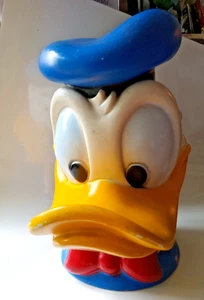 Vintage Donald Duck Head Coin Bank 1971 Walt Disney Productions Figurine - Picture 1 of 8
