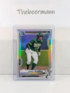 2021 Bowman Draft Denzel Clarke Refractor 1st Rookie #BDC-128 Oakland Athletics - Picture 1 of 2