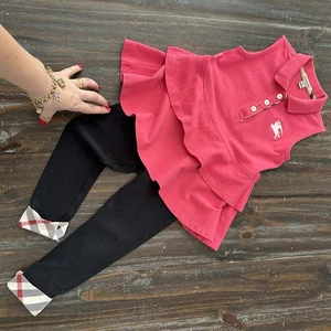 3-4 Jahre authentisches Burberry Mädchen Kleid Shirt Set (LEGGINGS GRATIS als Geschenk) - Bild 1 von 15