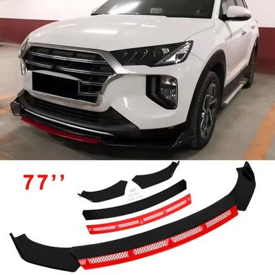Difusor de labios de parachoques delantero brillante divisor barbilla roja para Hyundai Tucson 2005-2025 Foto 1 de 4