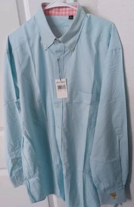 NWT Ben Hogan Men's CHK Button Shirt Long Slv LOGO PRESIDENTS CUP Blue White XL - Picture 1 of 3