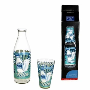 Milchflaschen Set Premium Milk Trinkflasche 1L + Glas 310ml Frühstück Ritzenhoff - Bild 1 von 6