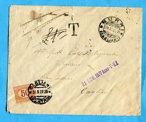 1927 "VIAGGIA APERTA SENZA AFFRANCATURA" manoscritto su lettera TASSATA (274307) - Imagen 1 de 2