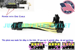 🔥 (11mm) Low Profile Dual 8-Pin (4+4) CPU to 8-Pin Inverted CPU Power Cable - Picture 1 of 9