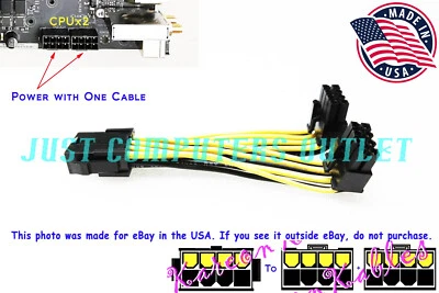 🔥 (11mm) Low Profile Dual 8-Pin (4+4) CPU to 8-Pin Inverted CPU Power Cable - Image 1 of 4