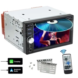 2 Din 6.2" Car Radio Stereo Bluetooth DVD CD Player Apple Carplay Touch Screen - Picture 1 of 14