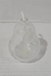 Princess House Heritage Blown Glass Floral Etched 4" H Pear Oil Lamp Crystal - Picture 1 of 8